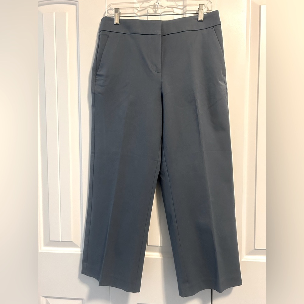 LOFT NWT High Rise Slim Wide Leg Crop Pants Cornflower Blue Size 8